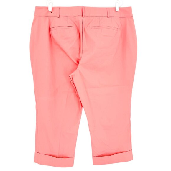 Lane Bryant Women's The Lena Stretch Curvy Coral Cropped Pants Plus Size 22 NWOT - Picture 2 of 10